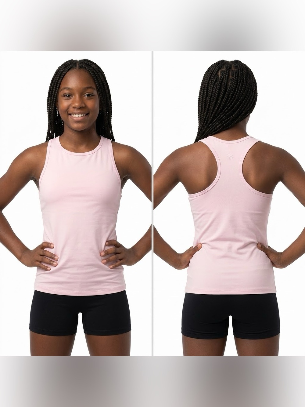90 Degree By Reflex Light Pink Racerback Tank Top